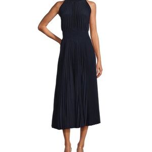 NWT MARINA Blue Sheath Halter Midi Dress